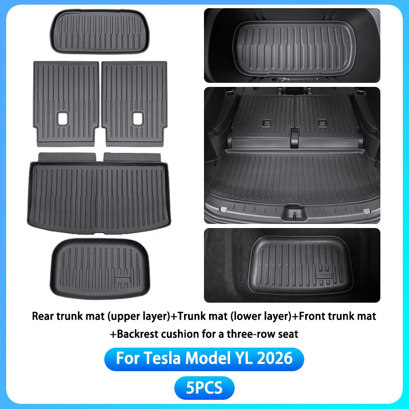 RHD Car Floor Mats For Tesla Model YL Launch2026 Luggage Mat Set Four Seasons Waterproof Anti-slip Trunk Mat Model YL Floor Mats
