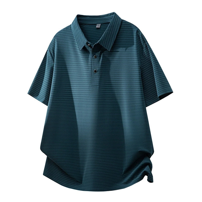 Plus Size Men's Casual Polo Shirt Short Sleeve Golf T-shirt Male High End Luxury Amazingcre Quality Wear Big Large Ice Silk Cool