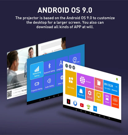 P09 II 4K LED DLP Portable Mini Projector Android 9 5G WIFI BT Projector With 4000mAh Battery WVGA 854+480 Manual Focus Beamer