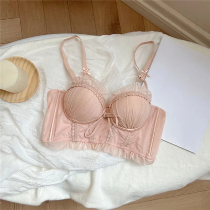 Iroppoi Sweet Charming Lingerie Set Delicate Lace Push Up Bra Small Cup Women, Sek-si Feminine Look New Hot Item BANERDANNI