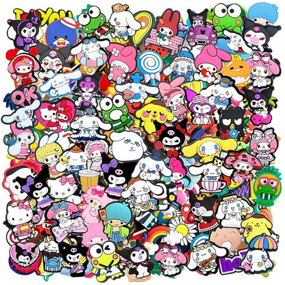 Cartoon 30/50/100PCS MESUCA Sanrio Shoe Charms for Clogs Bubble Slides Sandals PVC Decor DIY Waterproof detachable For Gifts