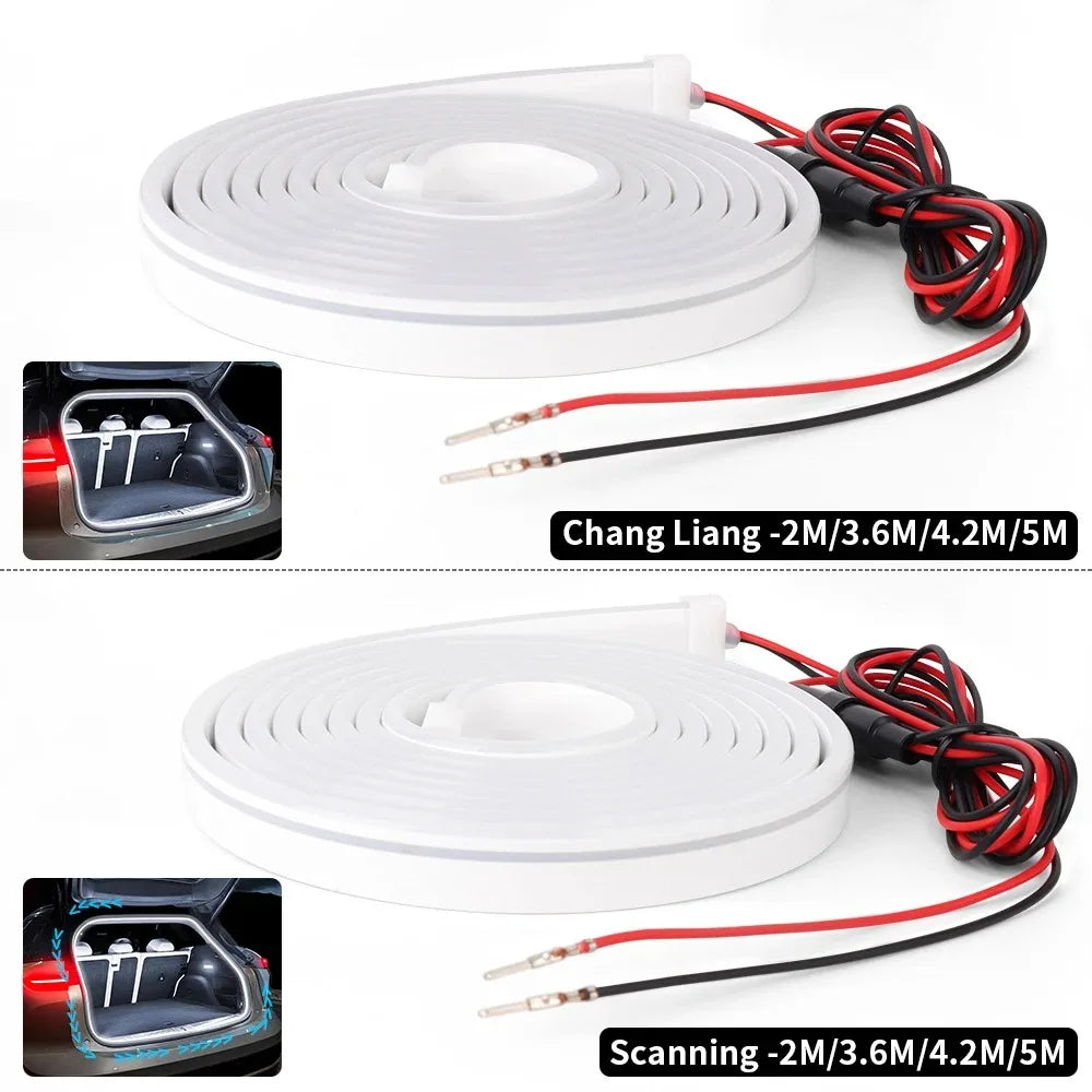 Car High Brightness Trunk Lighting Ambient Light 2/4M Interior Decoration LED Wiring Free Automatic Sensing Tailgate Light Strip