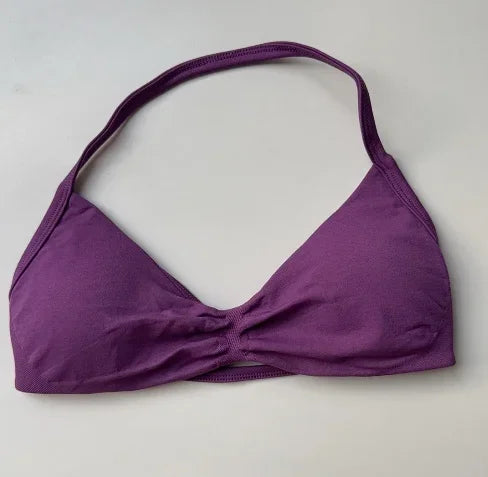 Impact Strappy Bra Gym Top Backless Yoga Bra Removable Cups Women Workout Clothing Seamless Bras Scrunch Workout Yoga Tank