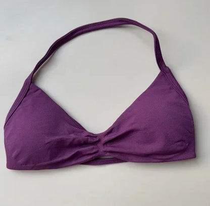 Impact Strappy Bra Gym Top Backless Yoga Bra Removable Cups Women Workout Clothing Seamless Bras Scrunch Workout Yoga Tank