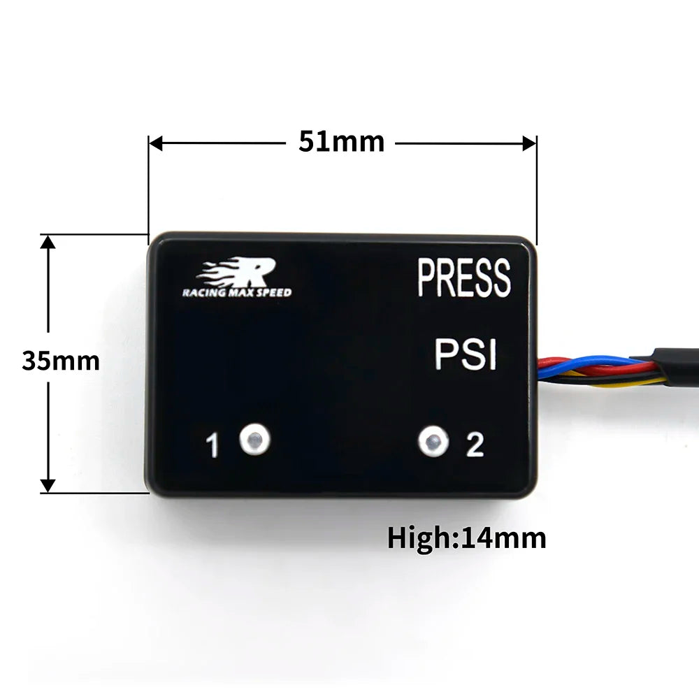 Square Dual display air pressure gauge PSI RED&Blue&White LED With 2pcs 1/8NPT pressure Sensors 0-232PSI