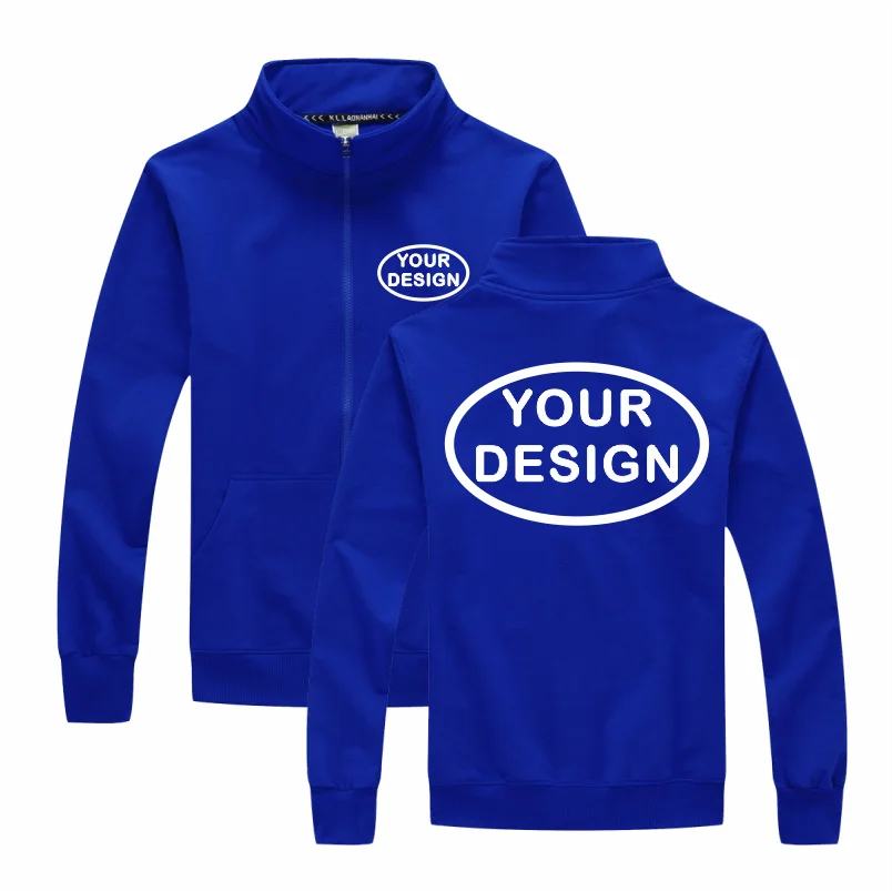 Customized LOGO Men's Thin Jacket Embroidered Printed Zipper Coat Spring and Autumn Street Stand up Collar Cardigan Hoodie