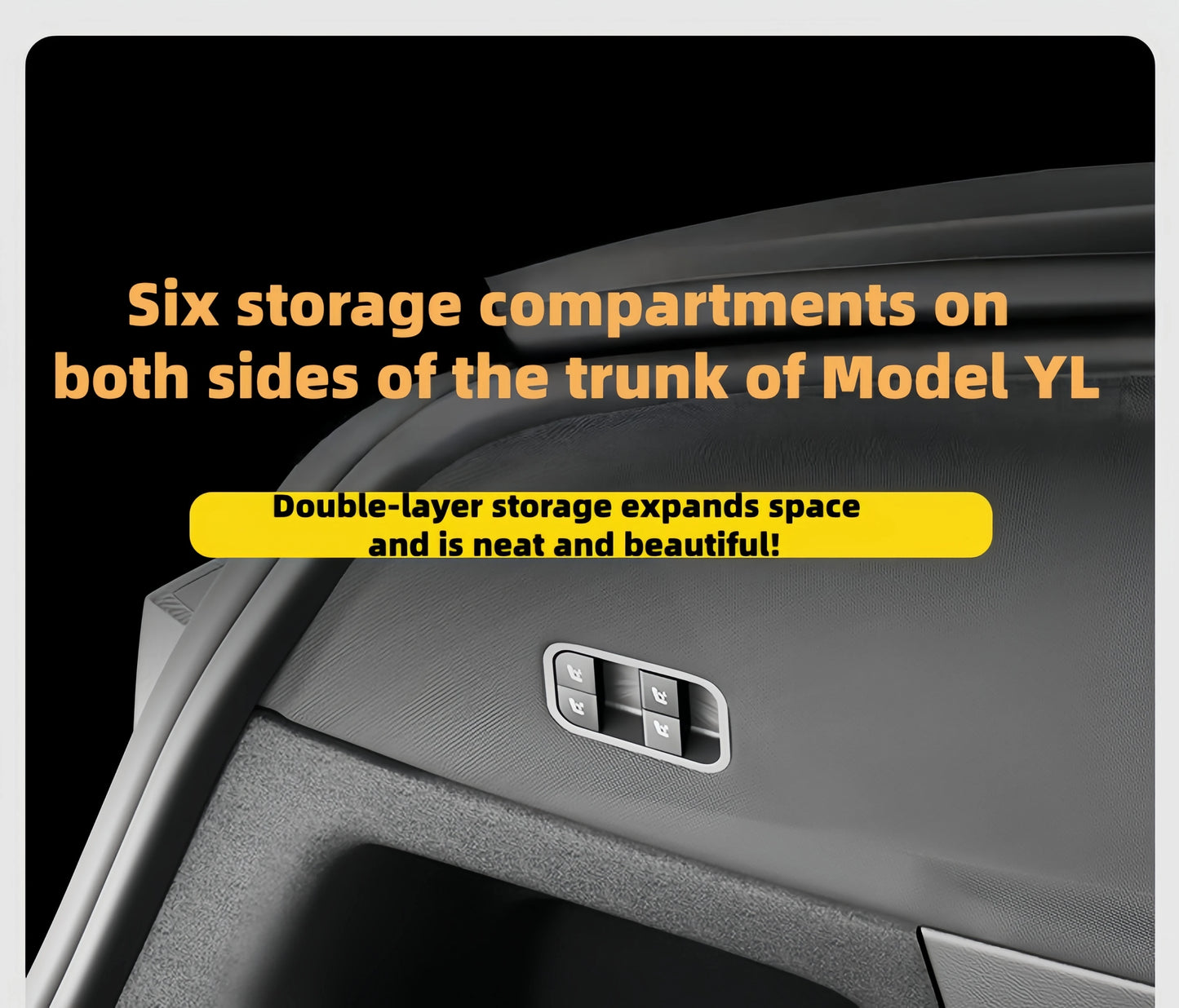 4PCS Trunk Organizer for Tesla Model YL Launch Refresh 2026 Rear Trunk Storage Bins Side Box Organiser TPE Accessories
