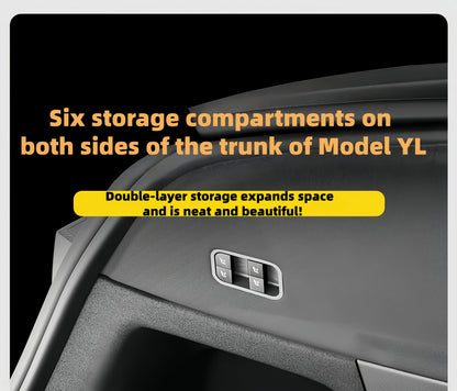 4PCS Trunk Organizer for Tesla Model YL Launch Refresh 2026 Rear Trunk Storage Bins Side Box Organiser TPE Accessories