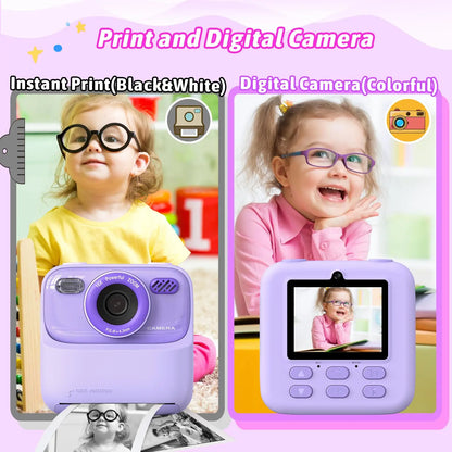 Kids Digital Camera 1080P Vedio Thermal Instant Print Camera With 32G For Girls Boys Age 3-12 Best Christmas Birthday Gifts