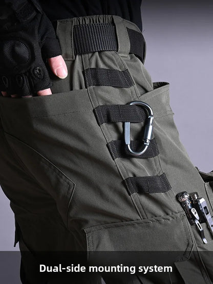 Black American Style Outdoor Training Pants Quick Dry Tactical Multi Pocket Men's Waterproof Wear Resistant Cargo Pants