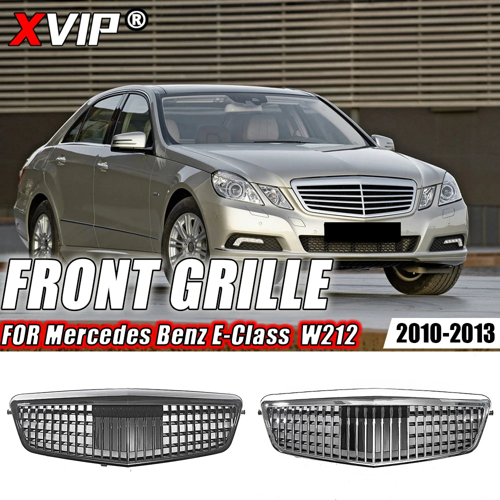 XVIP Chrome Black Diamonds Style Front Racing Grille For Mercedes Benz E-Class W212 E250 E300 E350 E500 2010-2013 Bumper Grilles