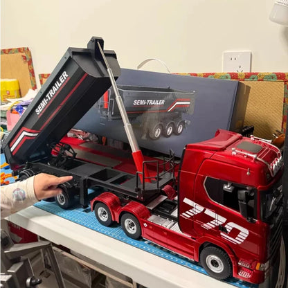 Huina 2026 New Alloy Car 1509 Scania Engineering Truck Model 2.4g Remote Control Toy Simulation Model Remote Control Car Gift
