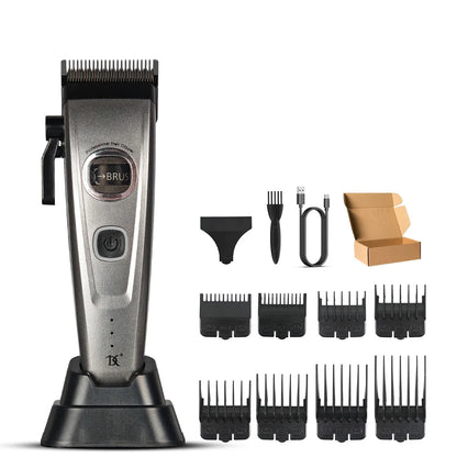 BRDCLIP 609 10000RPM Grey Professional Hair Clipper 7500RPM External Rotor Brushless Motor DLC Blade Hair Trimmer Barber Shaver