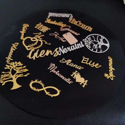 Personalized Name Pendant Letter Logo Stainless Steel Stitch Nameplate DIY Decorative Sign Plate Wholesale