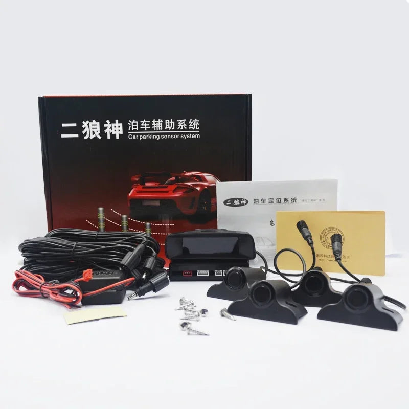 Truck Parktronic Backup Radar Parking Sensor 4 Kit Reversing  LCD Display for Van Rv Lorry Trailer Detector Voice Beep Alarm..