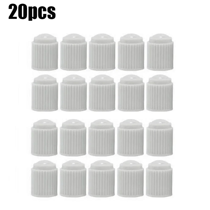 20Pcs Car Tire Tyre Valve Caps with O Rubber Ring Dust Covers Plastic Black Grey Red Stem Valve Caps for Cars Motorcycles Bike