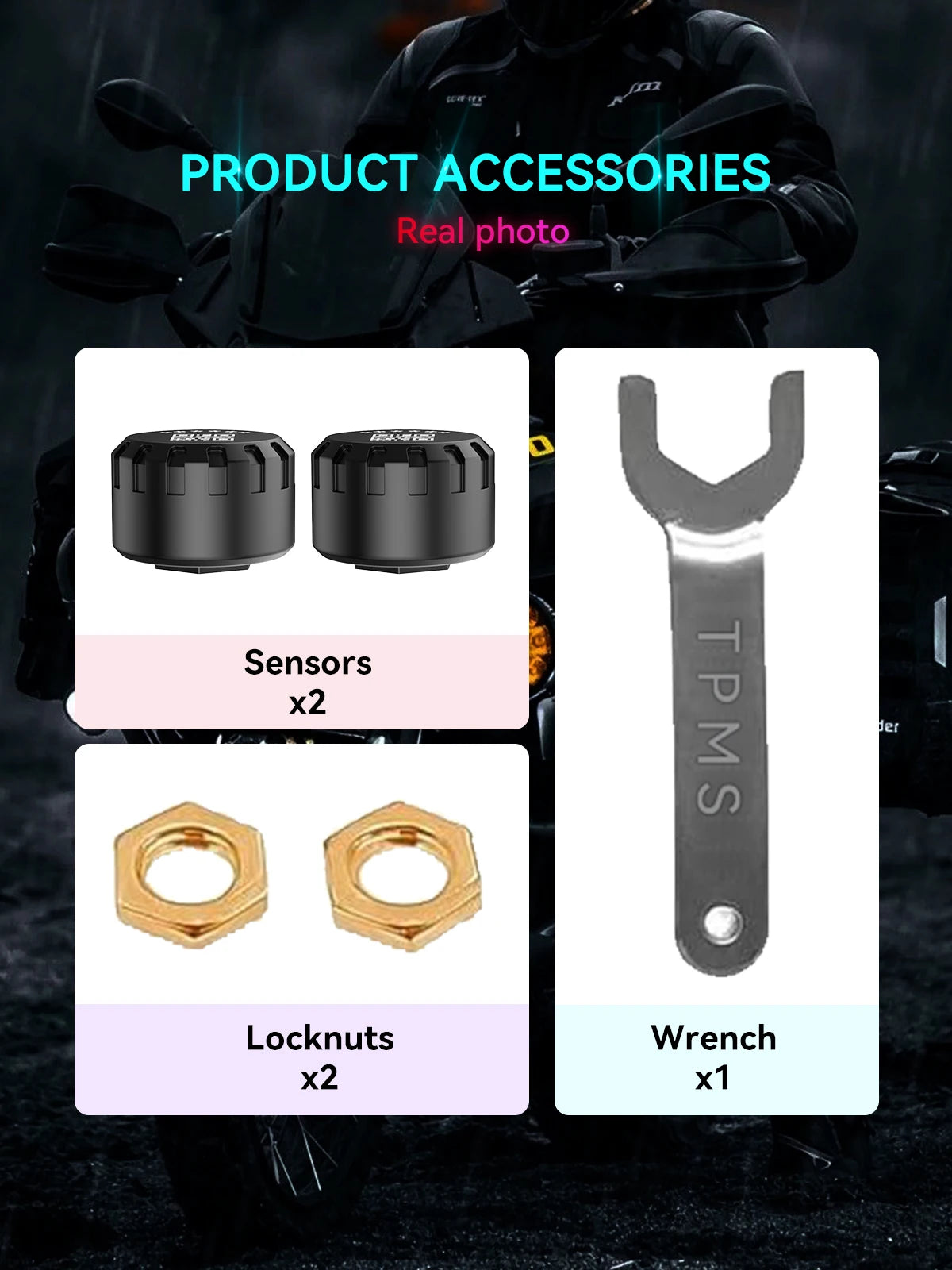Motorcycle Tire Pressure Monitoring System Bluetooth TPMS for Motorcycles  Real-Time Tire Pressure & Temperature Monitor with