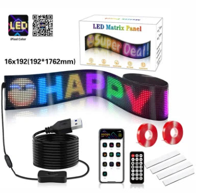 APP Remote Control Truck Devil Eye LED Pixel Panel Light 5V/2A DIY Custom Text Lighting Scrolling Foldable For Board Windshield