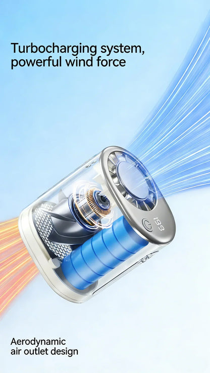 2026 Personal Portable Car Clip-On Air Conditioner Fan With 360° Rotation 199 Speeds Adjustable USB Rechargeable LED Display For