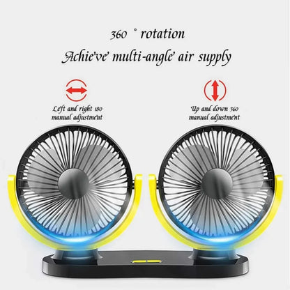 5V / 12v / 24V Car USB Fan Cooling Car Fan Dual Head Car fan 3 Speeds Adjustable For Auto Cooler Air Fan Car Accessories fan
