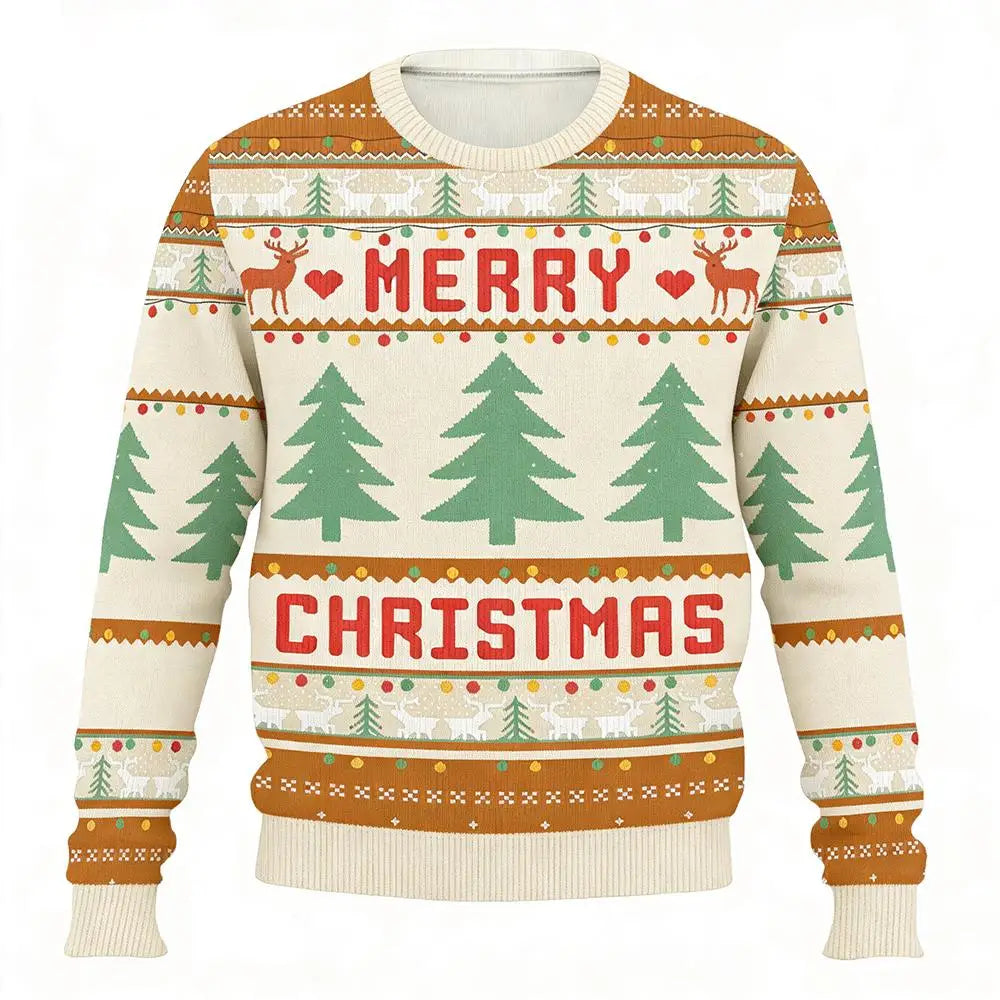 Funny Customizable Photo Ugly Christmas Sweater Personalized DIY Face Family Pullovers 3D Printed Patterned Men/Women Gift Tops