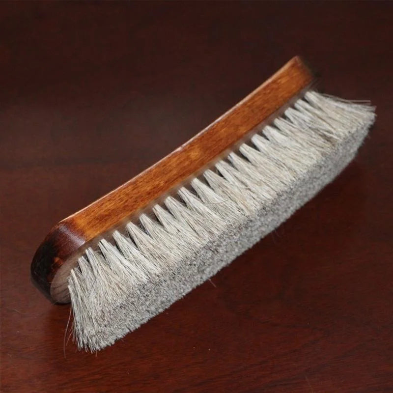 Large Size Soft Bristle  Hair Brush for Polishing And Oil Application on Leather Shoes Wooden Handle Shoe Cleaning Brush