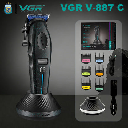 VGR Hair Clippers Professional Rechargeable Right Taper Trimmer 9000RPM Blue Ceramic Blade Hair Clippers For man V-887 V-887T