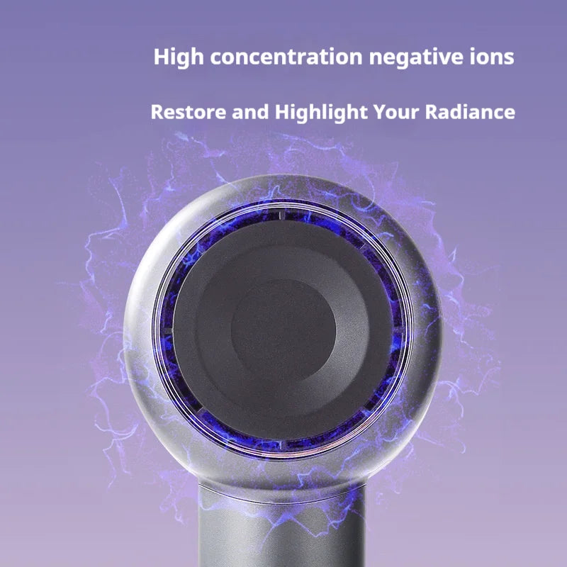 Leafless High Speed Hair Dryer, 110000RPM Negative Ion Hair Care, Smart Temp Control Quiet Fast Drying Blow Dryer