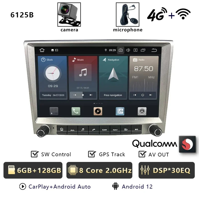 CHSTEK Car Radio Wireless Carplay Qualcomm for Porsche 911 997 Boxster Cayman 987 Auto Android 13 Multimedia Player Navigation