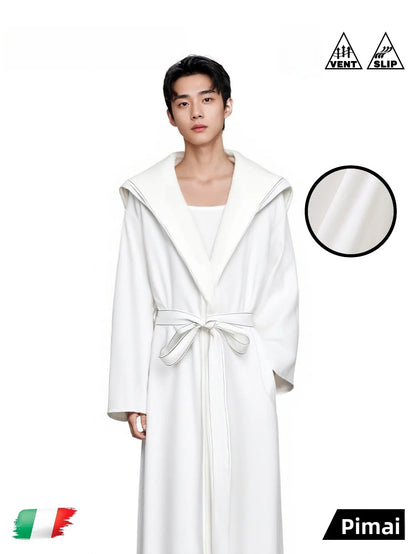 PinkBread Coral Fleece Thickened Warm Hooded Couples Sleep Robe Men's Bathrobe Luxury Home Clothes Winter Season Polyester Fiber