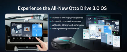OTTOCAST P3 Pro Android Car Box Smart Car System for Car with AI Voice Assistant Cloud SIM 4G Dual Screen Fast Wireless Connecti