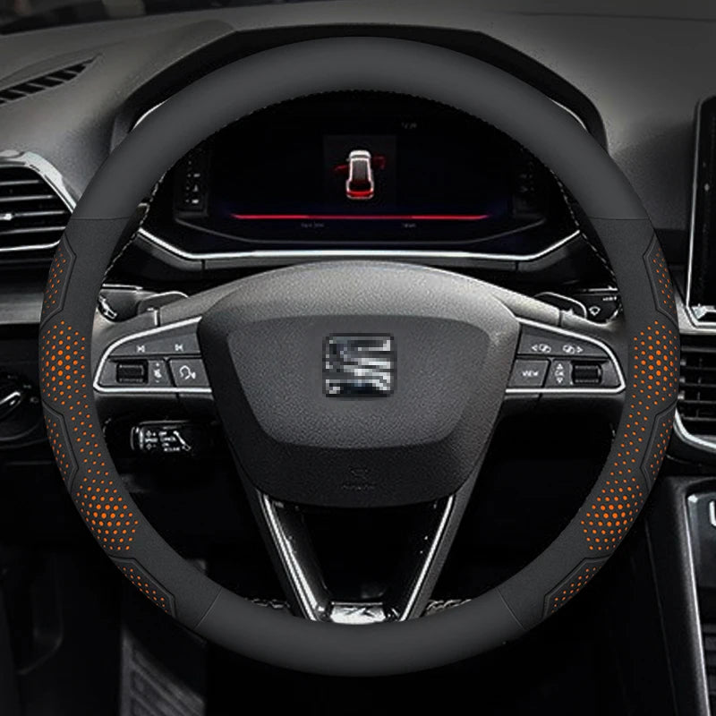 Applicable to SEAT Leon Ibiza FR 2 Ateca Arona Exeo Arosa Tarraco Mii. Breathable perforatedcar steering wheel cover. Automotive