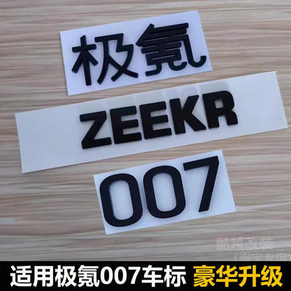 For Zeekr 7X 2025 Front hood car emblem tailgate lettering accessories modified black badge