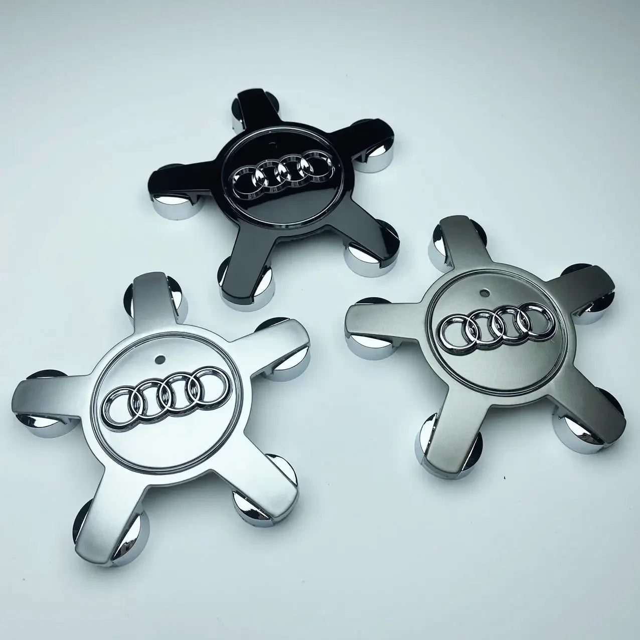 4Pcs Car Wheel Hub Cover Tires Rim Center Replace Cap Decoration Accessories For Audi Q5 A3 A5 A4 A4L A6 A6L A7 A8 Auto Emblem