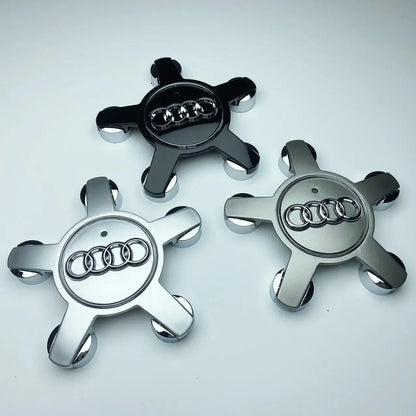 4Pcs Car Wheel Hub Cover Tires Rim Center Replace Cap Decoration Accessories For Audi Q5 A3 A5 A4 A4L A6 A6L A7 A8 Auto Emblem