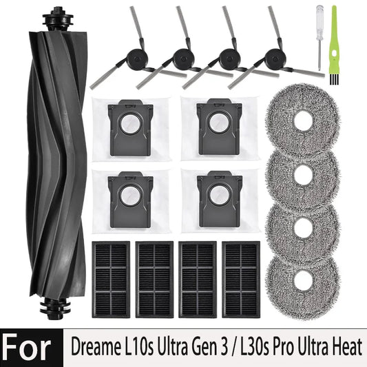 Dreame L10s Ultra Gen 3, Dreame X40 Ultra/ L40 Ultra/L30s Pro Ultra Heat/P10 Pro Ultra Tricut Brush Filter Mop Cloth Bag