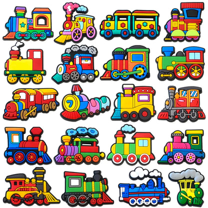 Cute little train Good Quality Shoes Charms 5-100PCS PVC DIY Shoe bag Accessories For enthusiasts Wristband Kids Party Gifts
