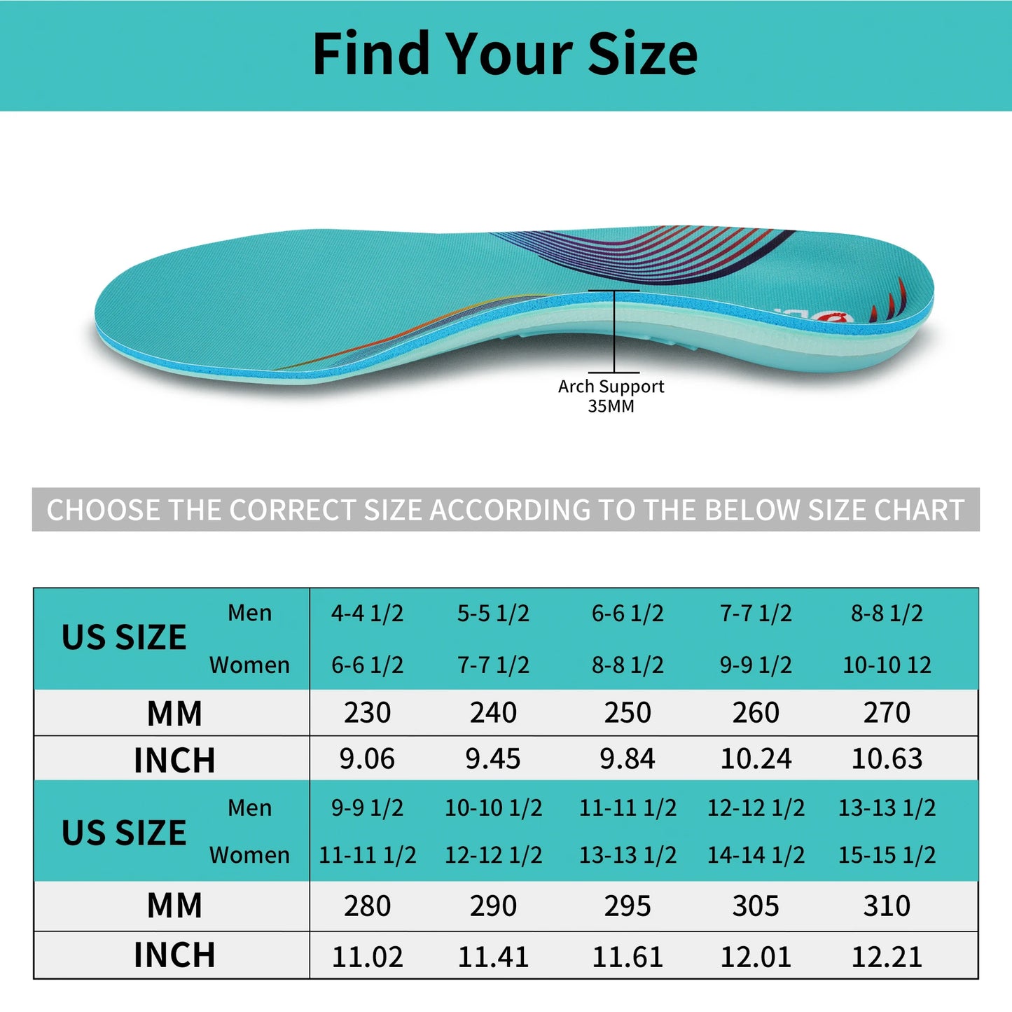 220lbs+ Plantar Fasciitis Orthopedic Sport Insole Men Women High Arch Support Flat Feet Sole, Pain Relief Orthotic Shoe Insert