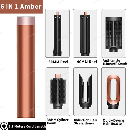 Sencimen X19 Upgraed Multil Hair Styler Auto Curling&Straightenting Barrel Nozzle Wrap Hair Dryer Professional Curly Hair Styler