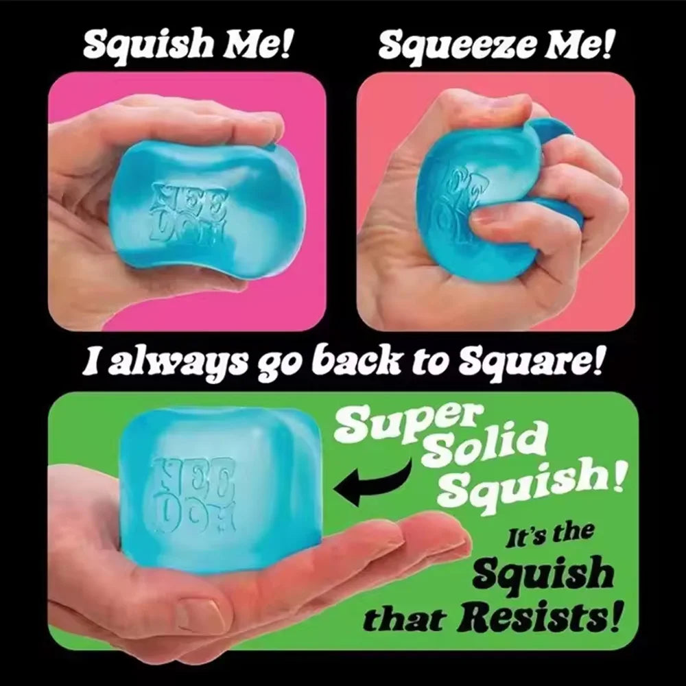 Schylling NeeDoh Solid Cube Sensory Squeeze Toy Stress Relief Anxiety Reliever Squishy Stress Buster for Sensory Needs