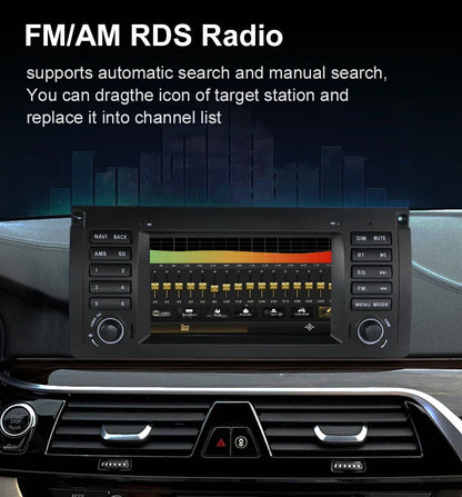 For BMW 5 Series E38 E39 and BMW X5 E53 Car Multimedia Display 7" Touch Screen  GPS Navigation Reverse View Bluetooth FM Radio
