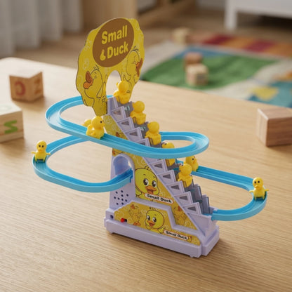 Electric Duck Climbing Stairs Toy Interactive Duck Climbing Stairs Toy Playset Flashing Funny for Toddlers, Playroom, Home