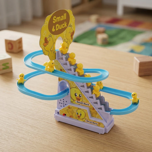 Electric Duck Climbing Stairs Toy Interactive Duck Climbing Stairs Toy Playset Flashing Funny for Toddlers, Playroom, Home