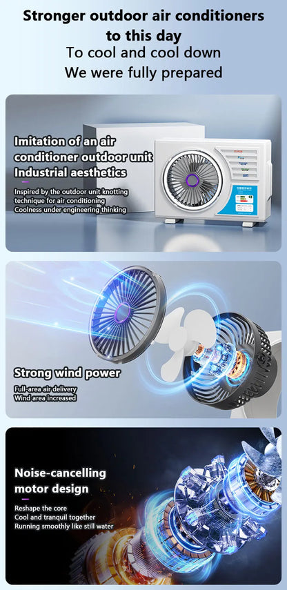 Lenovo Air-conditional Rechargeable Table Fan Portable Small Fan For Student Dormitory Computer Summer Gadget Home Desk Office