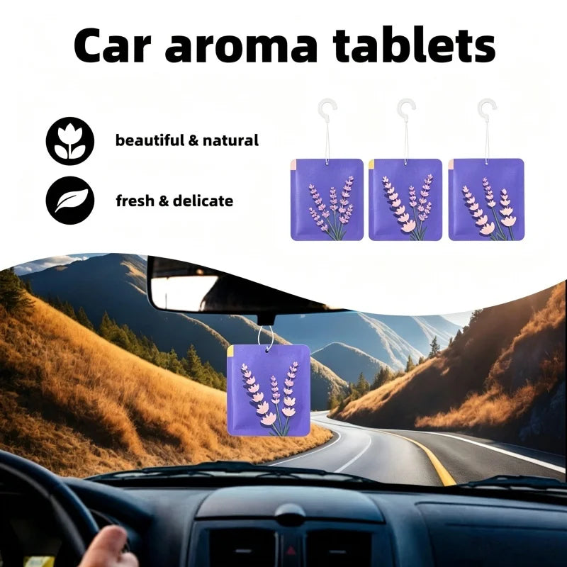 5-20pcs Lavender Hanging Air Freshener, 30 Days Long-Lasting, Car Home Deodorizer for Wardrobe Bathroom