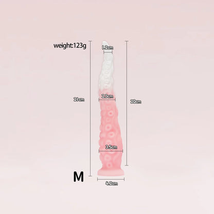 Liquid Silicone Long Anal Plug Octopus Tentacles Adult Sex Toy Clitoris Anus Stimulation Powerful Suction Cups To Free up Hands.