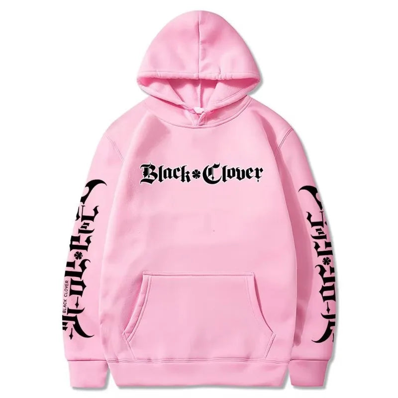 Anime Black Clover Letter Printed Hooded Men Women Manga Hoodies Long Sleeve Prevalent Streetwear Harajuku Unisex Sweatshirt