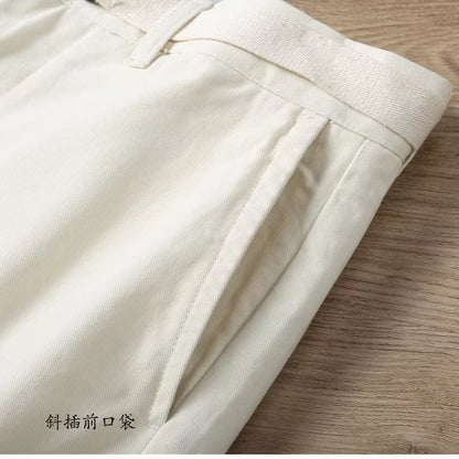 Summer Men's Cargo Shorts Fashion White Solid Cotton Short Pants Harajuku Men's Clothing Hot Sales Casual Sweatpants 2024