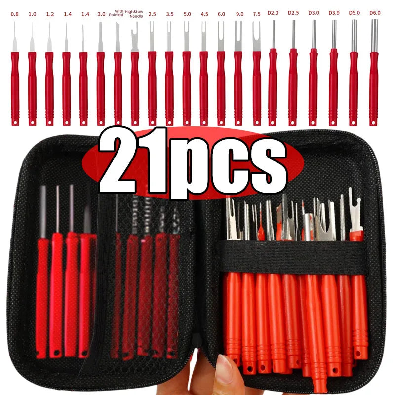 Red Terminal Removal Tool Kit Electrical Connector Pin Removal Auto Automatic Transmission Cable Plug Removal Tool Accessories