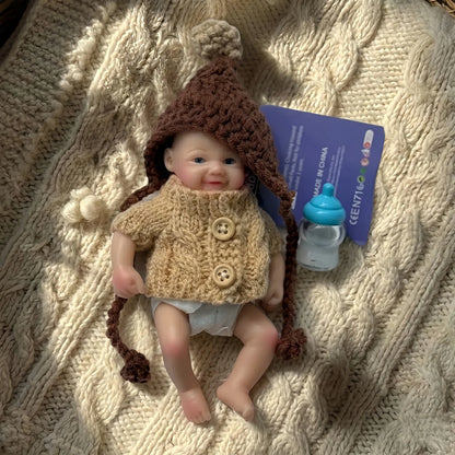 6 Inch Cuddly Mini Palm Silicone Bebe Reborn Girl & Boy Flexible Soft Touch Can Washable Lifelike Reborn Silicone Doll